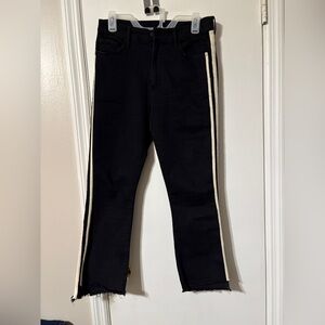 Mother Jeans Black Insider Crop Step Fray Guilty Racer Denim size 30